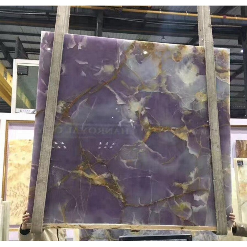 Nature Backlit Purple Onyx Marble Slab