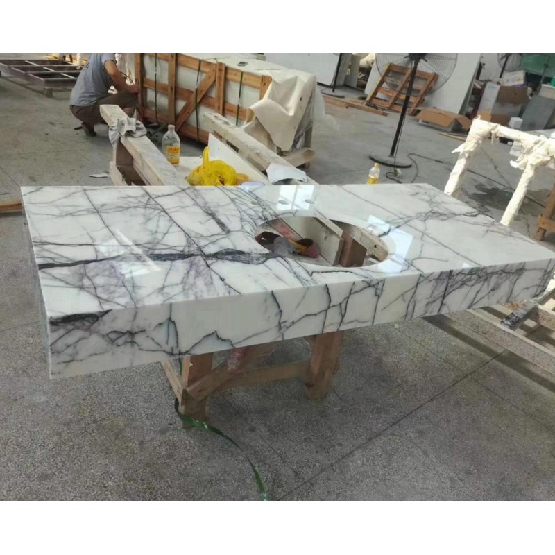 White Purple Lilac Marble Vanity Top