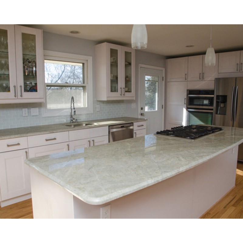 Brazil White Madreperola Quartzite Kitchen Countertop