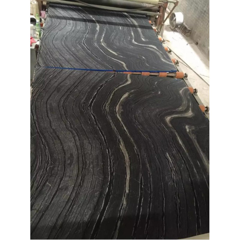 China Black Marble Leather Wall Tiles & Slabs Zebra Black Marble