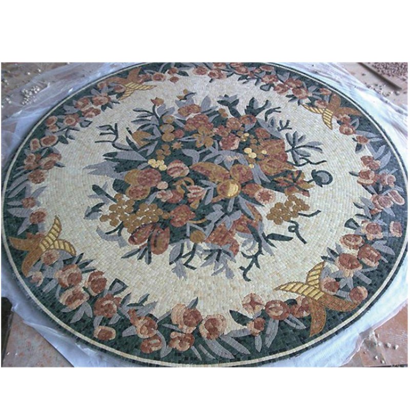 Hot Sale China Mixed Color Round Marble Mosaic Patterns Tiles