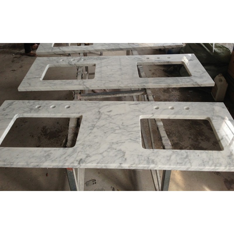 Italy  Natural Stone Carrara White Marble Vanity Tops