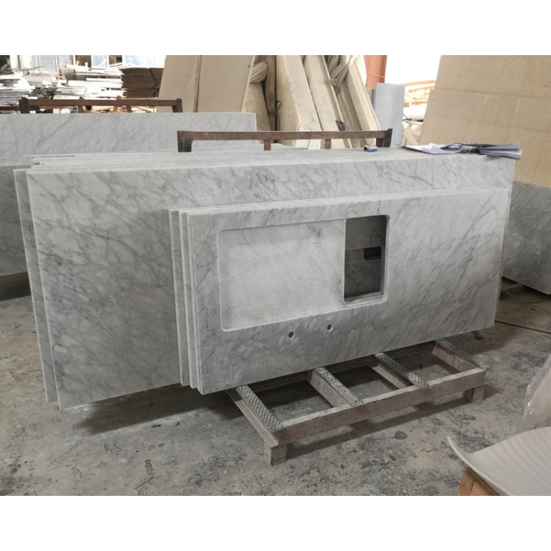 Italy  Natural Stone Carrara White Marble Vanity Tops