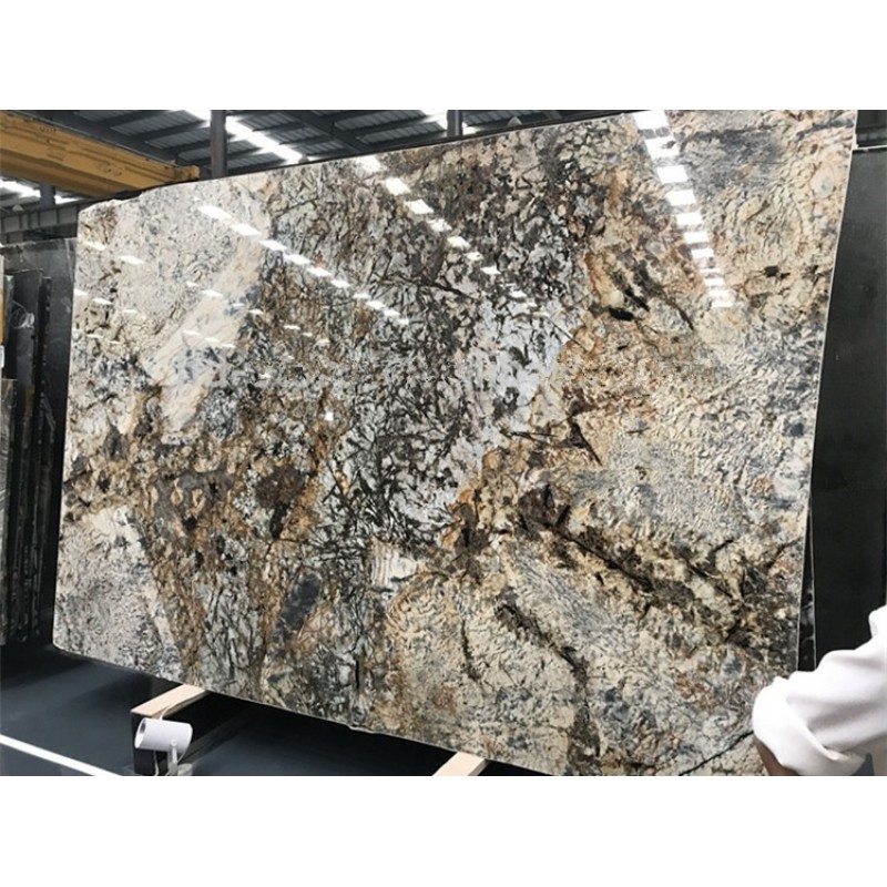 Phantom Gold Perlato Shiva Gold Granite Polished Big Slab For Flooring And Countertops