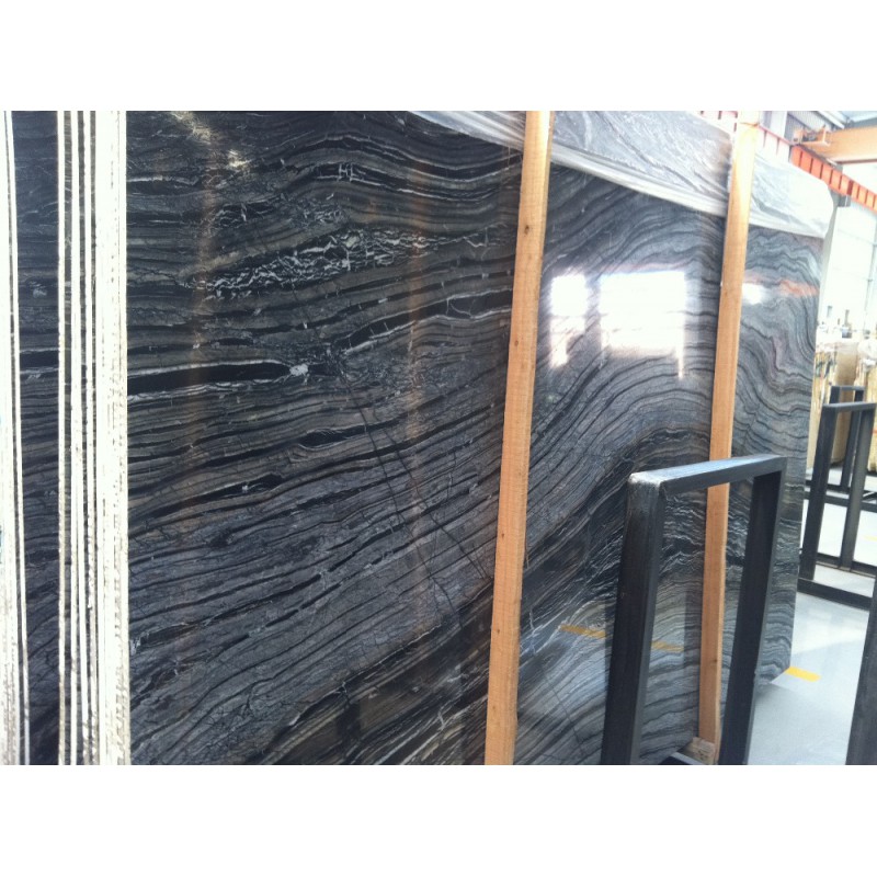 China Zebra Black Marble Stone Slab Tiles