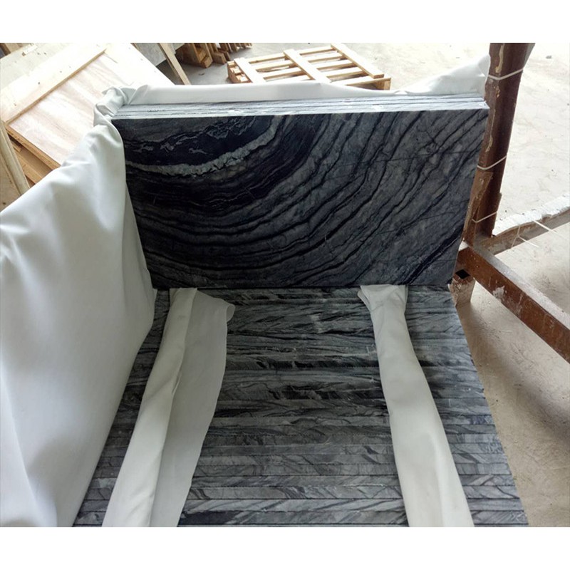 China Zebra Black Marble Stone Slab Tiles