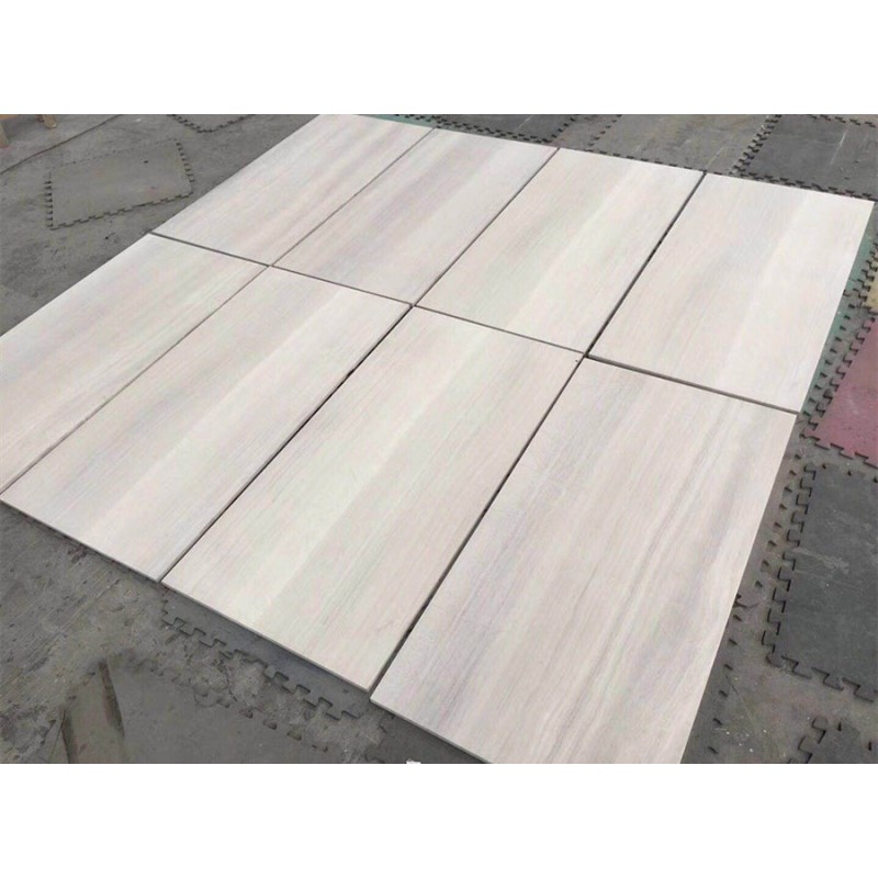 Chinese Crystal White Wooden Grain Vein Marble Flooring Tile