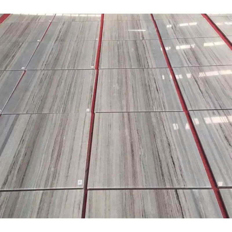 Chinese Palissandro White Crystal Wood Grain Marble Flooring Tiles