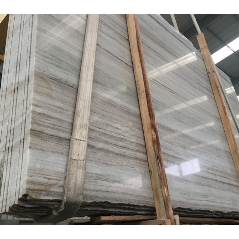 Chinese Palissandro White Crystal Wood Grain Marble Flooring Tiles