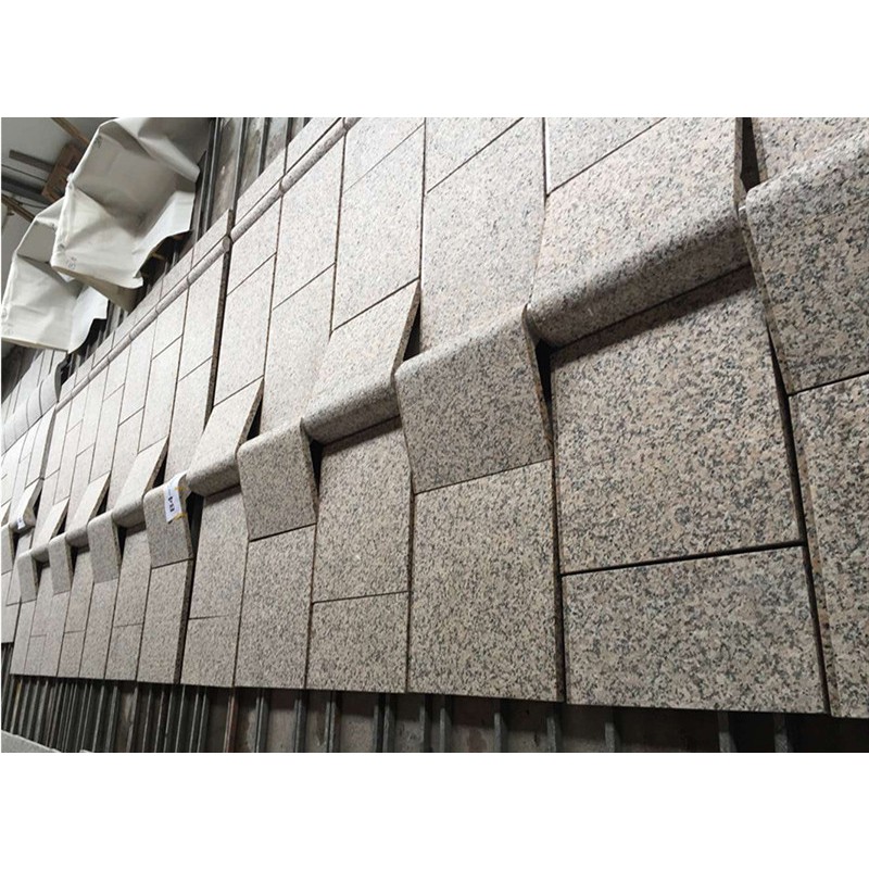 Grey Pink Granite Exterior Wall Clading Tiles For Villa House Project