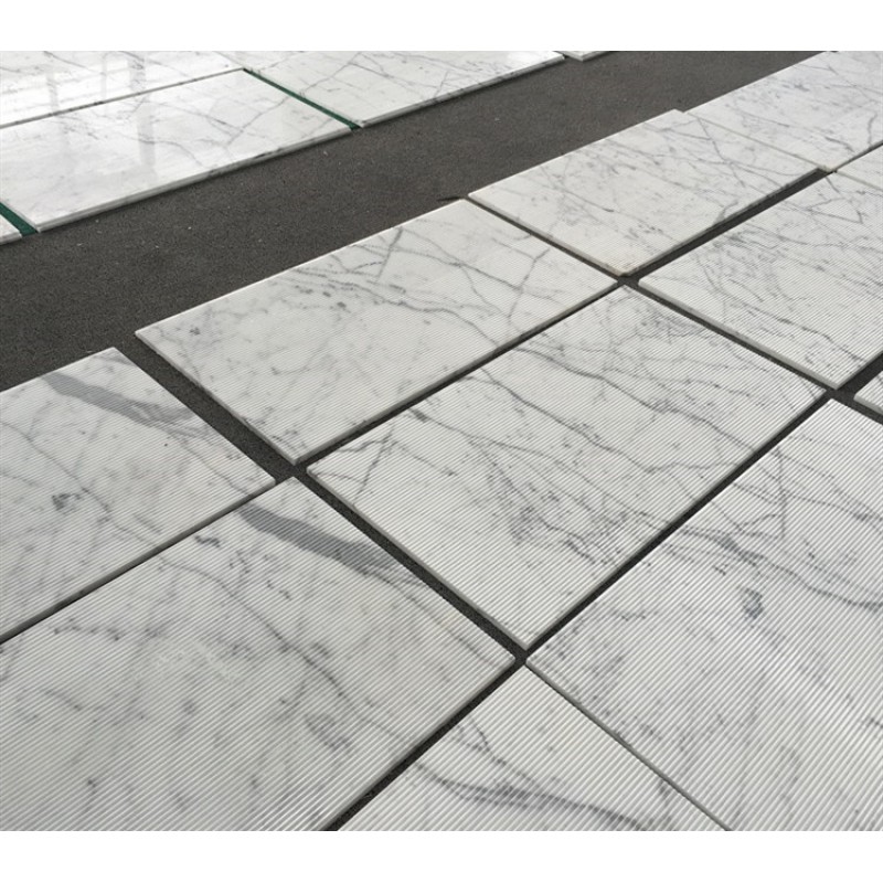 Italian Statuario Marble Snow White Marble Tiles Grooved