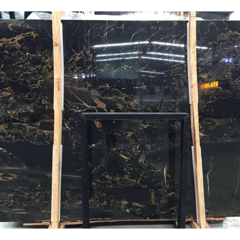 Italian Portopo Black Golden Marble Slab&Tile