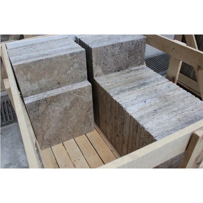 Turkey Grey Brown Travertine Swimming Pool Paving Tiles