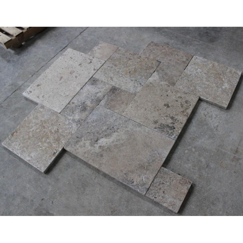 Turkey Grey Brown Travertine Swimming Pool Paving Tiles