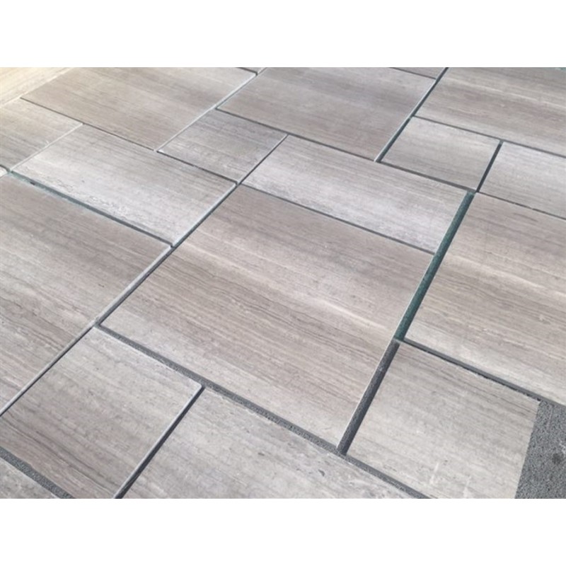 China White Serpeggiante Wooden Marble Tile Slab Flooring Project