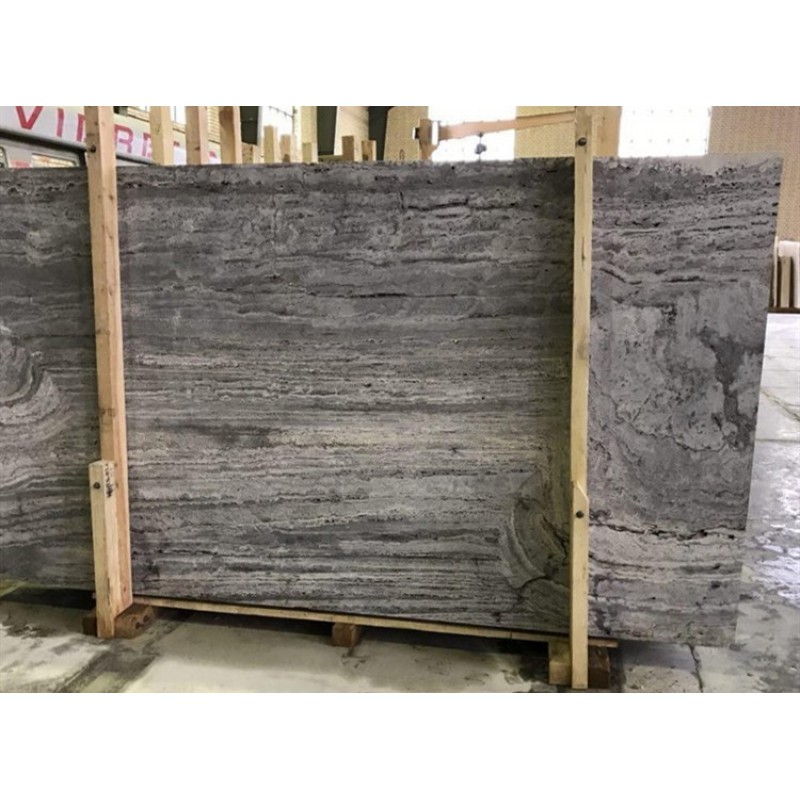 Dark Black Grey Wood Vein Look Marble Slab Tile