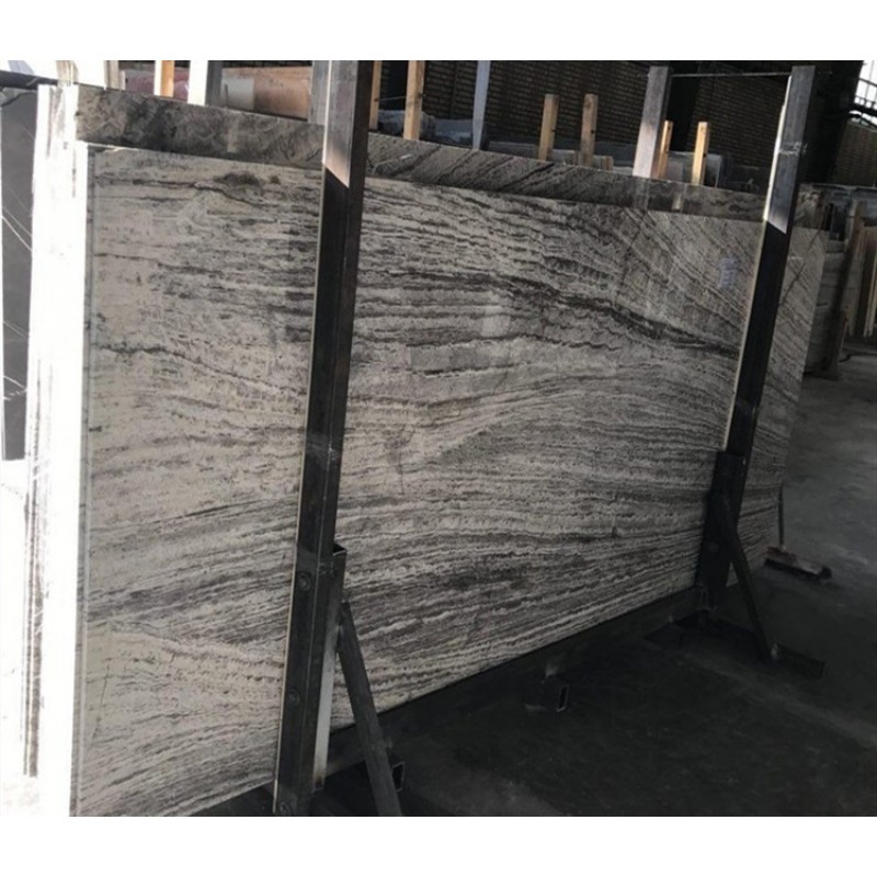 Dark Black Grey Wood Vein Look Marble Slab Tile