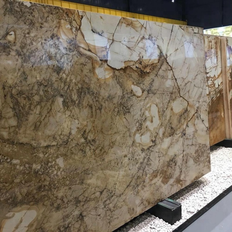 Natural Fossil Gold Marble For Decorative