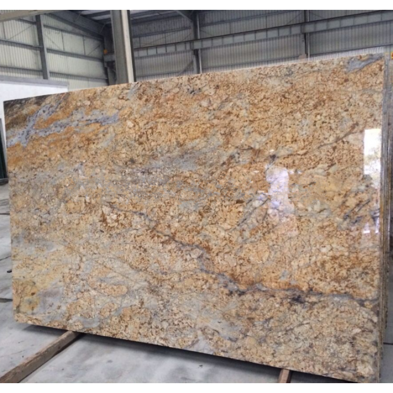 Polished Brazil Giallo Ornamental Granite Countertop