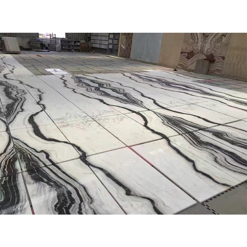 China Bookmatched Panda White Black Marble Wall Floor Tiles