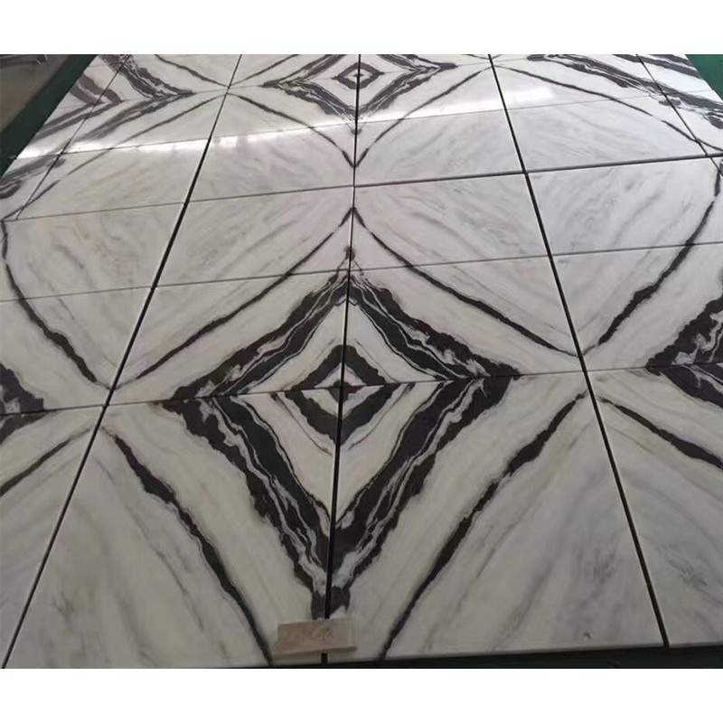 China Bookmatched Panda White Black Marble Wall Floor Tiles