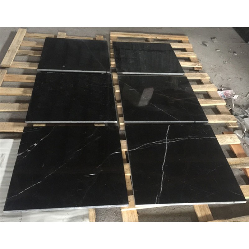 White Veins Black Marble China Nero Marquina Marble Stone