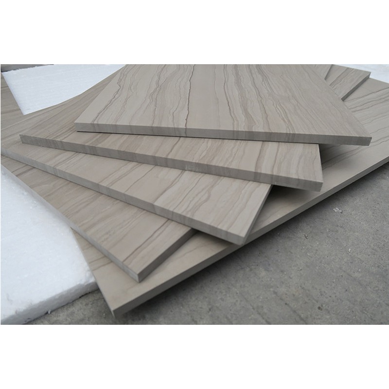 China Grey Wooden Vein Look Natural Stone Marble Tiles