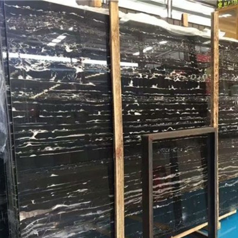 China Polished Black Silver Dragon Marble Slabs Tiles Dinning Table Prices