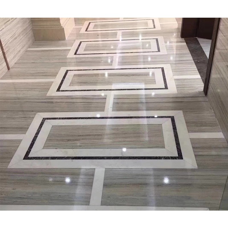 Wood Look Natural Marble Lobby Flooring Tile