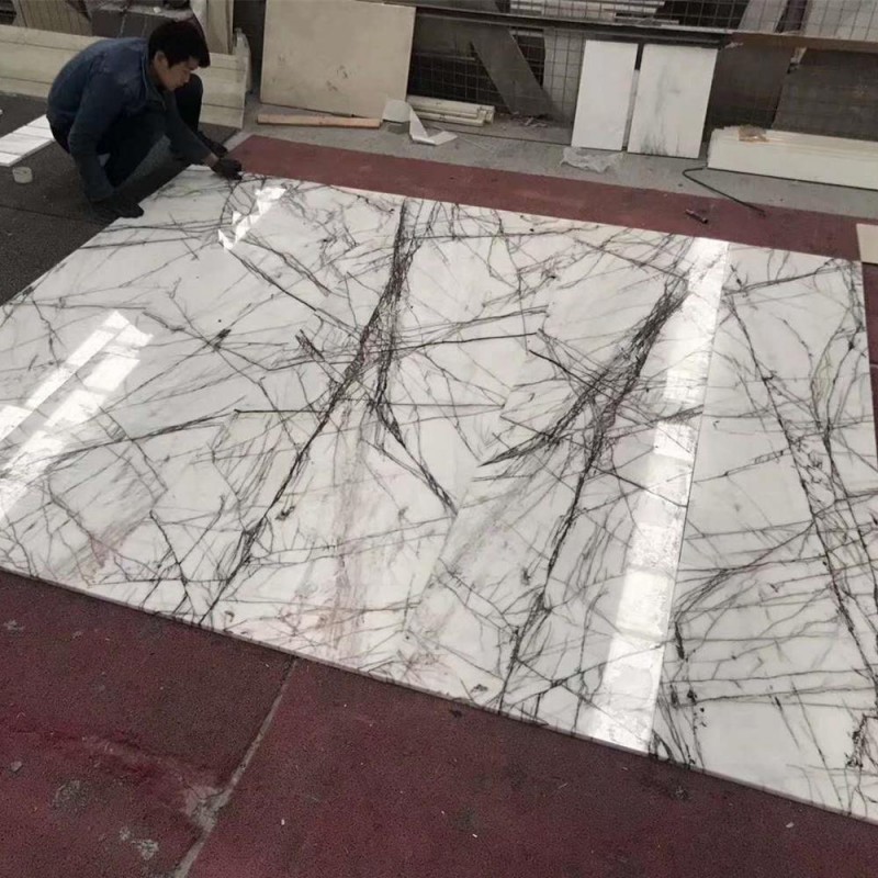 New China Iceberg White Natural Marble Slab Tile For Coffee Table Fireplace Bathroom Design